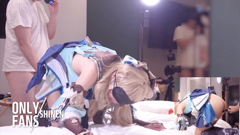 Kirara cosplayer from Genshin Impact gets rammed in hot Asian cosplay scene