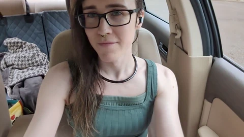 Tgirl, cum in public