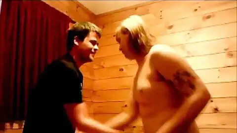 Young guy and shemale fuck each other at home