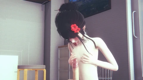 Unterwürfiger femboy im Yaoi-Anime wird dominiert und in einer Bondage- und Disziplinsitzung gefickt