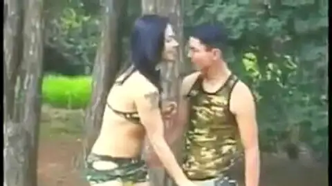 In the woods, tranny fucked