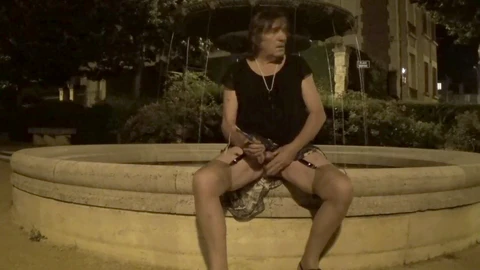 transgender travesti sounding faux-cock lingerie outdoor 115a