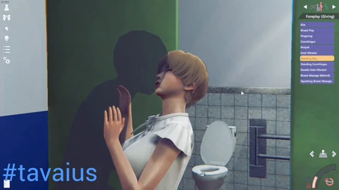 Yuri Amamiya ist beschäftigt in einer öffentlichen Toilette (HoneySelect2Libido DX auf Steam)